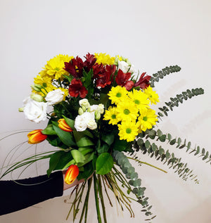 BF027- Bouquet de fleurs "Ton sourire me rend heureux"